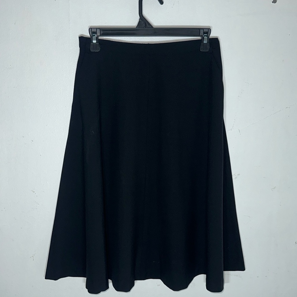Zara Black Flare Midi Skirt with Pockets and Belt Loop Size S